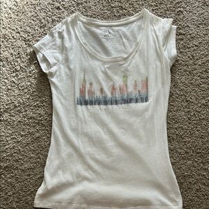 White Graphic Women's Top